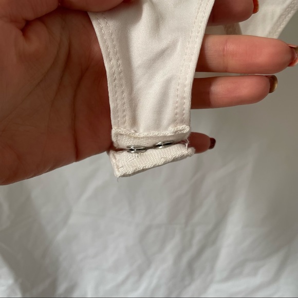 Cream Long Sleeve Wrap Bodysuit - Picture 5 of 8